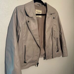 Abercrombie Gray Faux Leather jacket